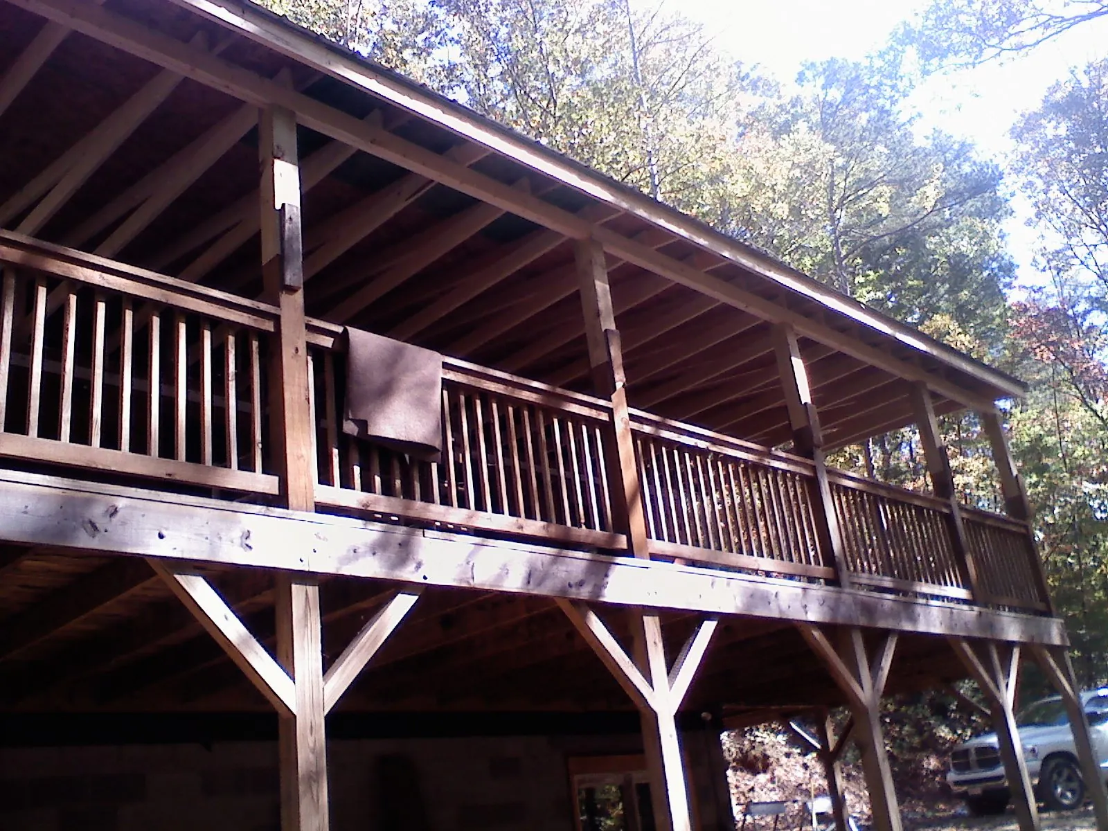 Timber framing under a new elevated porch and deck — Roof Leak Repair in Dexter by Roofing Brothers